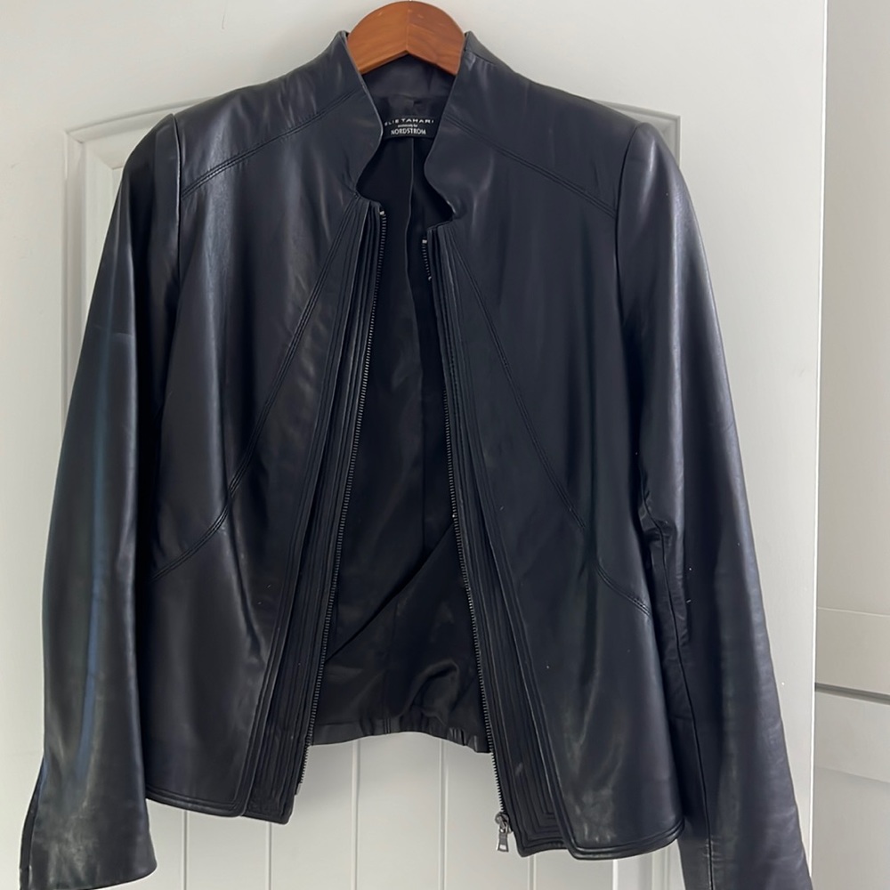 Eli Tahari leather jacket.